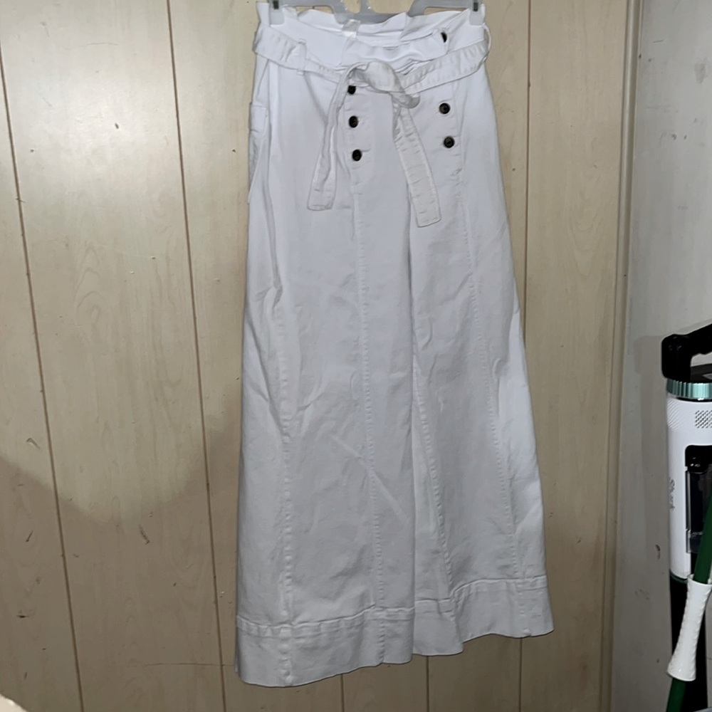 Venus Women’s white stretchy denim Palazzo wide leg pants - Size 14